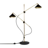 Modern Shear Adjustable Floor Lamp with Twin Arms and Rotatable Metal Shade