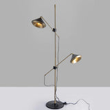 Modern Shear Adjustable Floor Lamp with Twin Arms and Rotatable Metal Shade
