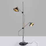 Modern Shear Adjustable Floor Lamp with Twin Arms and Rotatable Metal Shade