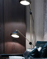 Modern Shear Adjustable Floor Lamp with Twin Arms and Rotatable Metal Shade