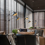 Modern Shear Adjustable Floor Lamp with Twin Arms and Rotatable Metal Shade