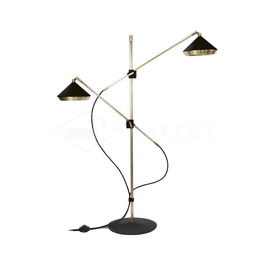 Modern Shear Adjustable Floor Lamp with Twin Arms and Rotatable Metal Shade