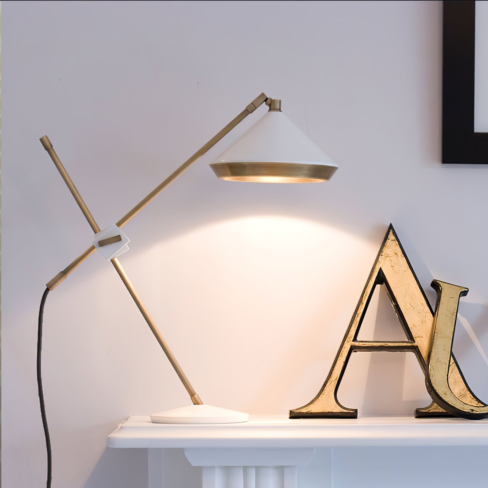 Vintage Inspired Shear Metal Table Lamp Copper Plated Bedside Reading Desk Light