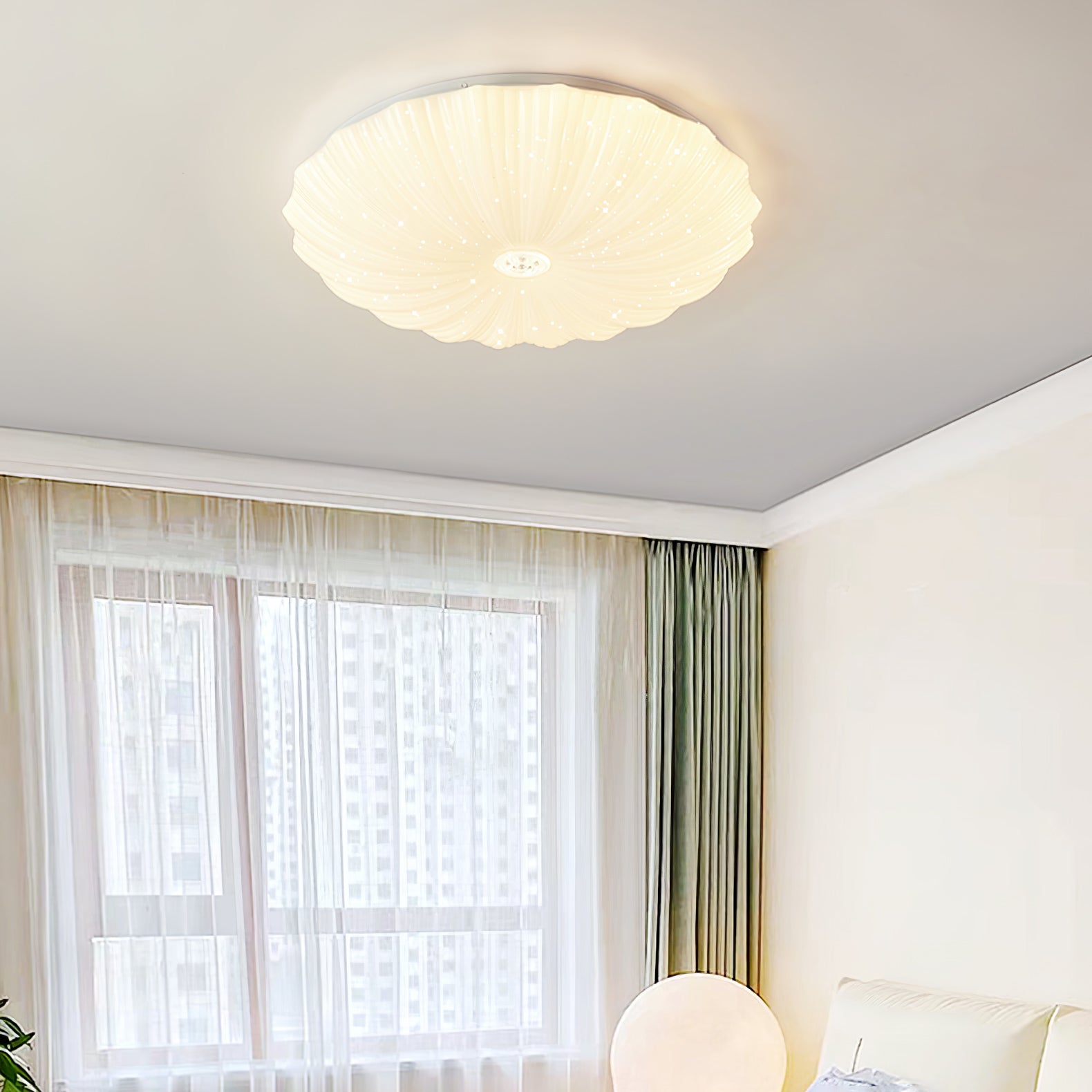 Modern Acrylic Round Ceiling Lamp Flush Mount LED Overhead Fixture for Living Room