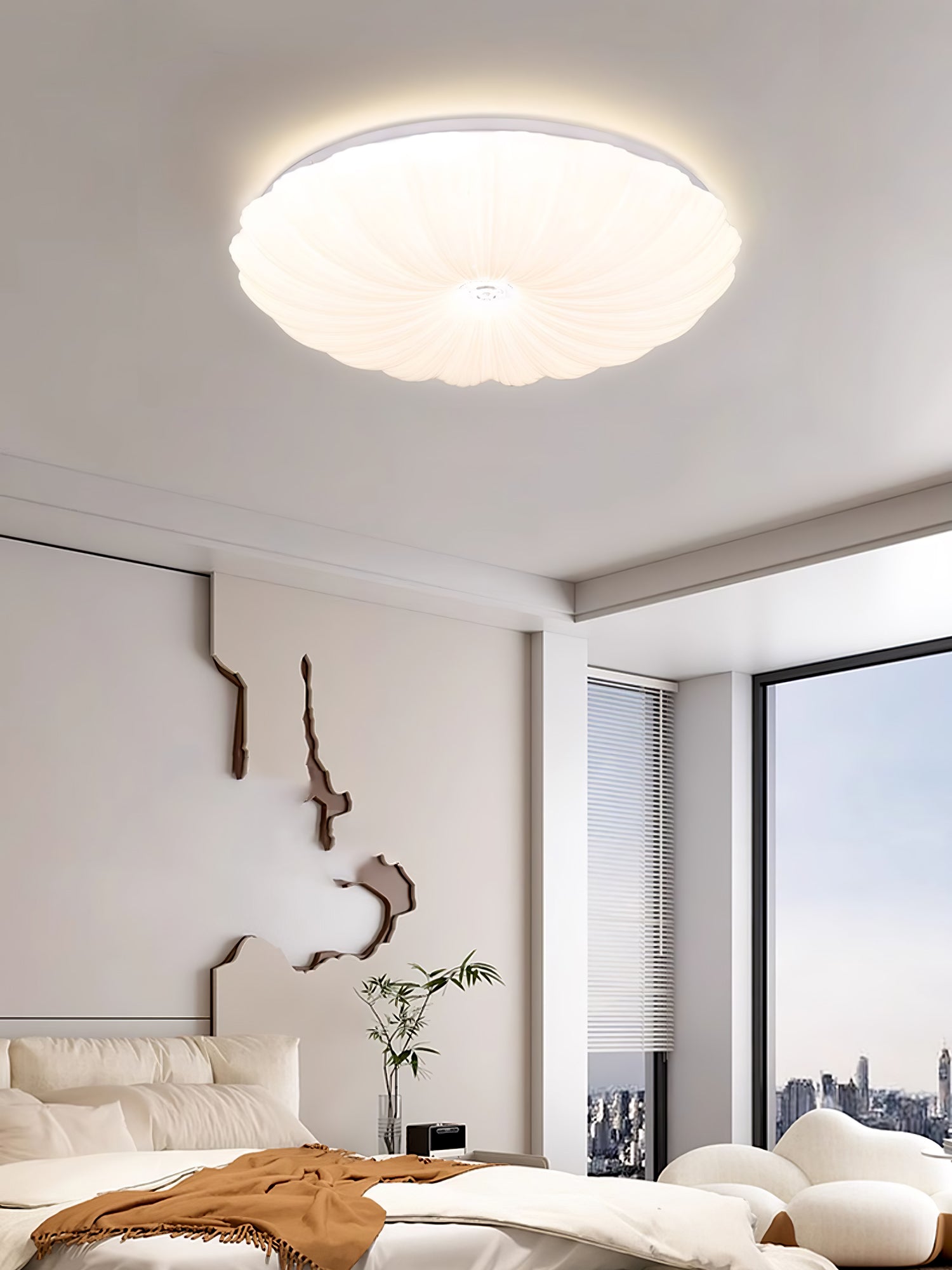 Modern Acrylic Round Ceiling Lamp Flush Mount LED Overhead Fixture for Living Room