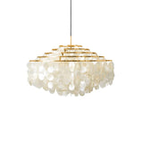 Modern Round Shell Pendant Light Coastal Chandelier for Living Room and Bedroom