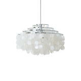 Modern Round Shell Pendant Light Coastal Chandelier for Living Room and Bedroom