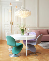Modern Round Shell Pendant Light Coastal Chandelier for Living Room and Bedroom