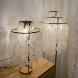 Elegant Natural Mother of Pearl Tiered Shell Floor Lamp Modern Standing Lighting for Home Decor