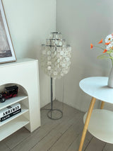 Elegant Natural Mother of Pearl Tiered Shell Floor Lamp Modern Standing Lighting for Home Decor