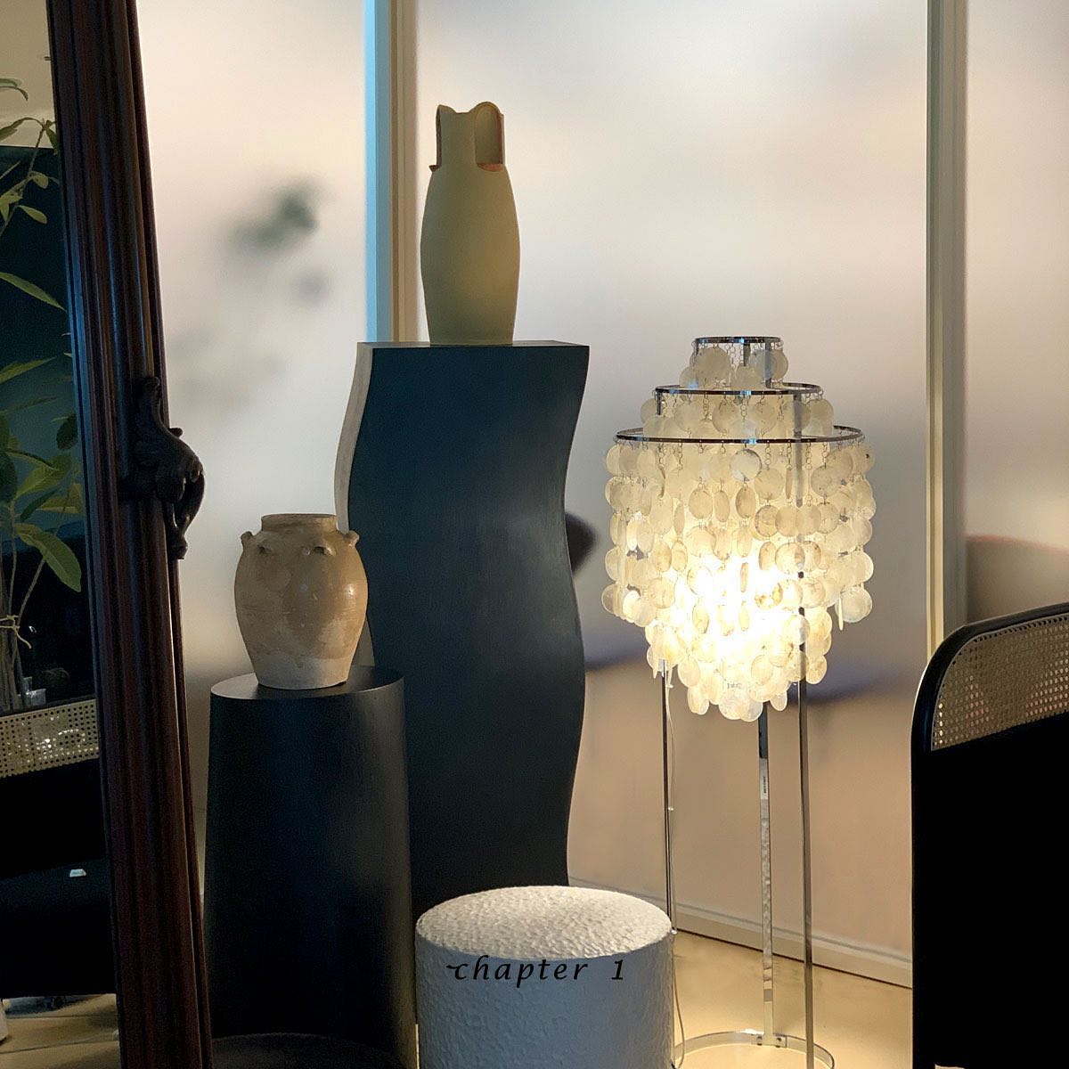 Elegant Natural Mother of Pearl Tiered Shell Floor Lamp Modern Standing Lighting for Home Decor