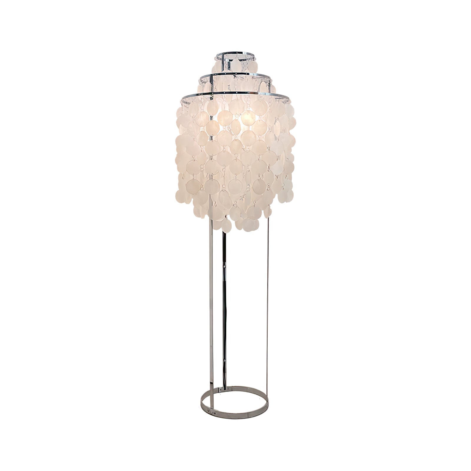 Elegant Natural Mother of Pearl Tiered Shell Floor Lamp Modern Standing Lighting for Home Decor