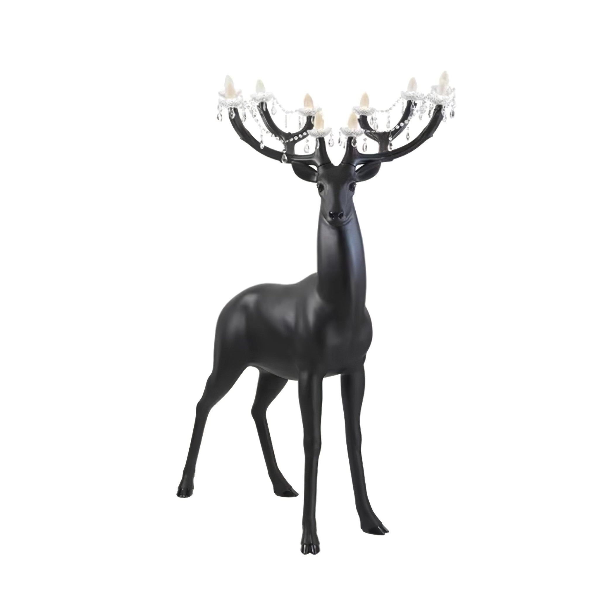 Sherwood Luxury Deer Antler Floor Lamp with Crystal Accents and Modern Pedestal Design