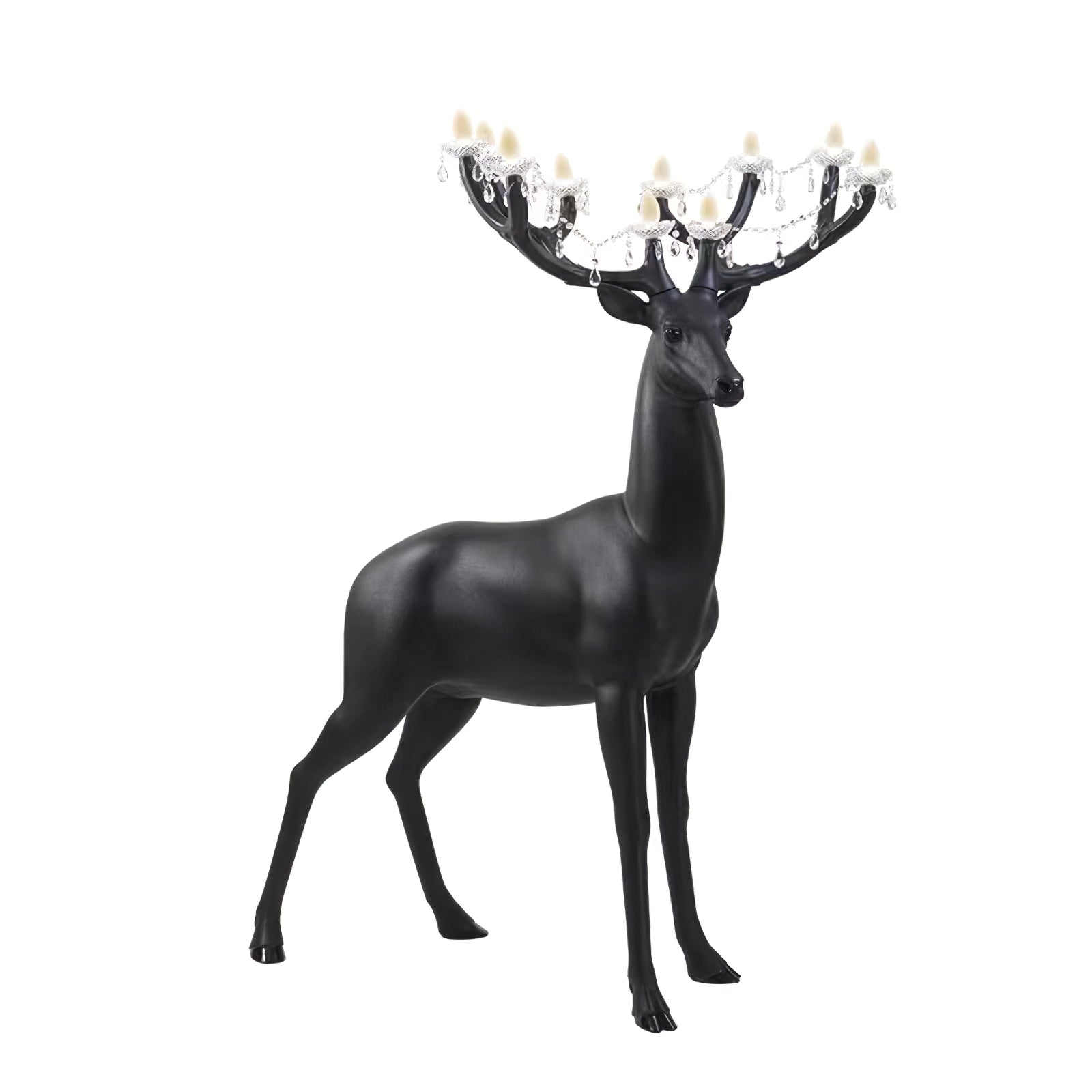 Sherwood Luxury Deer Antler Floor Lamp with Crystal Accents and Modern Pedestal Design