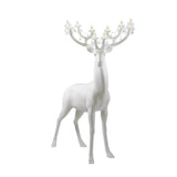Sherwood Luxury Deer Antler Floor Lamp with Crystal Accents and Modern Pedestal Design
