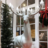 Sherwood Luxury Deer Antler Floor Lamp with Crystal Accents and Modern Pedestal Design