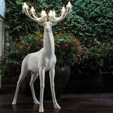 Sherwood Luxury Deer Antler Floor Lamp with Crystal Accents and Modern Pedestal Design