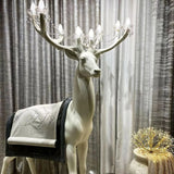 Sherwood Luxury Deer Antler Floor Lamp with Crystal Accents and Modern Pedestal Design