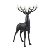 Sherwood Luxury Deer Antler Floor Lamp with Crystal Accents and Modern Pedestal Design