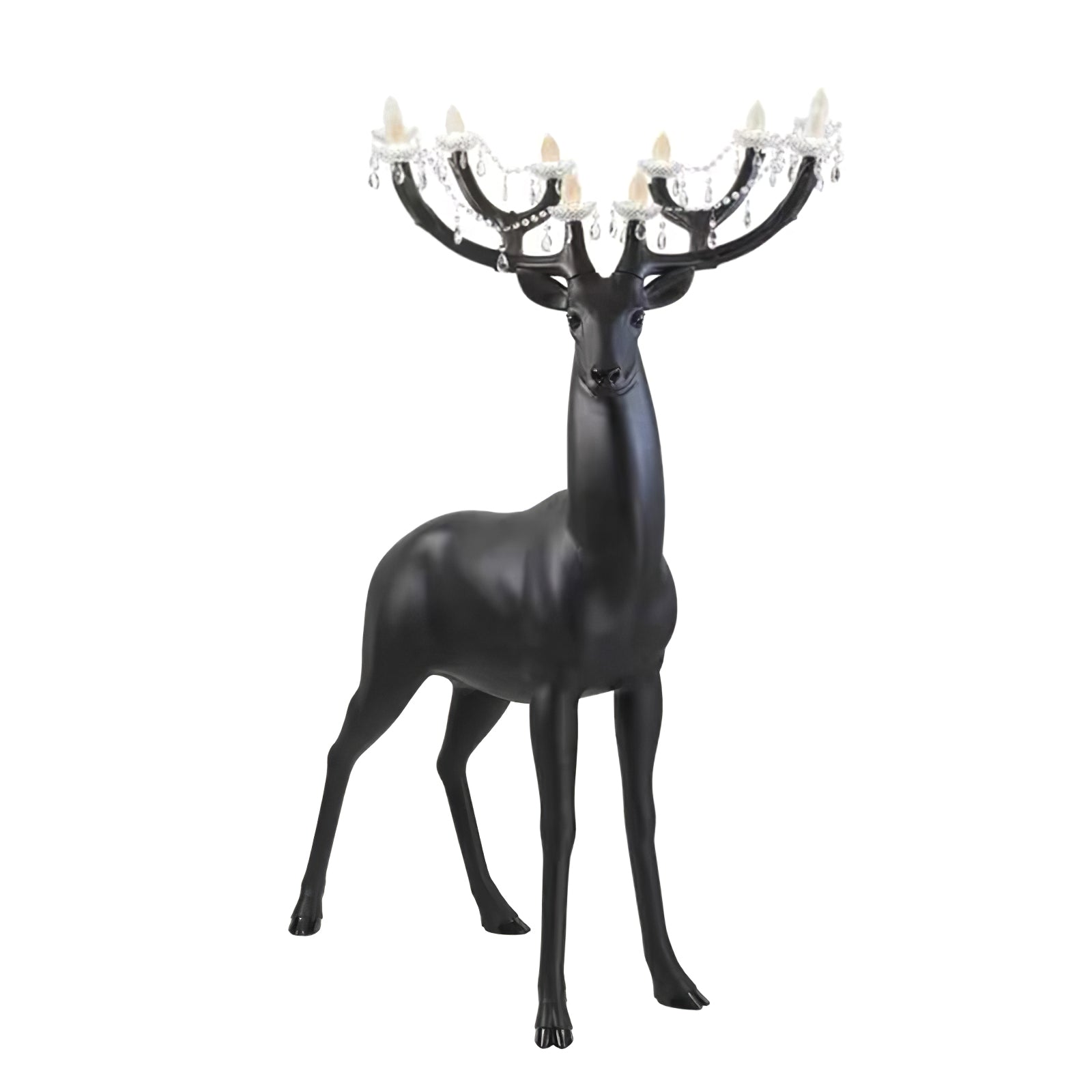 Sherwood Luxury Deer Antler Floor Lamp with Crystal Accents and Modern Pedestal Design