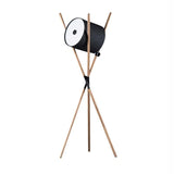 Modern Shift Solid Wood Floor Lamp with Leather Accents Minimalist Free Standing Living Room Light