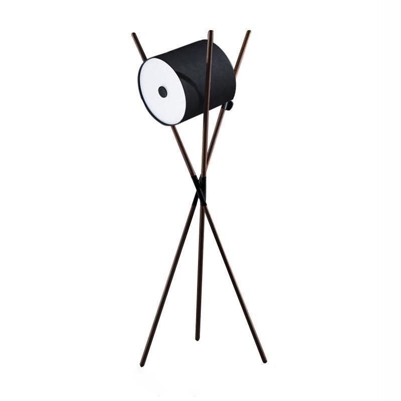 Modern Shift Solid Wood Floor Lamp with Leather Accents Minimalist Free Standing Living Room Light
