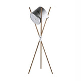 Modern Shift Solid Wood Floor Lamp with Leather Accents Minimalist Free Standing Living Room Light