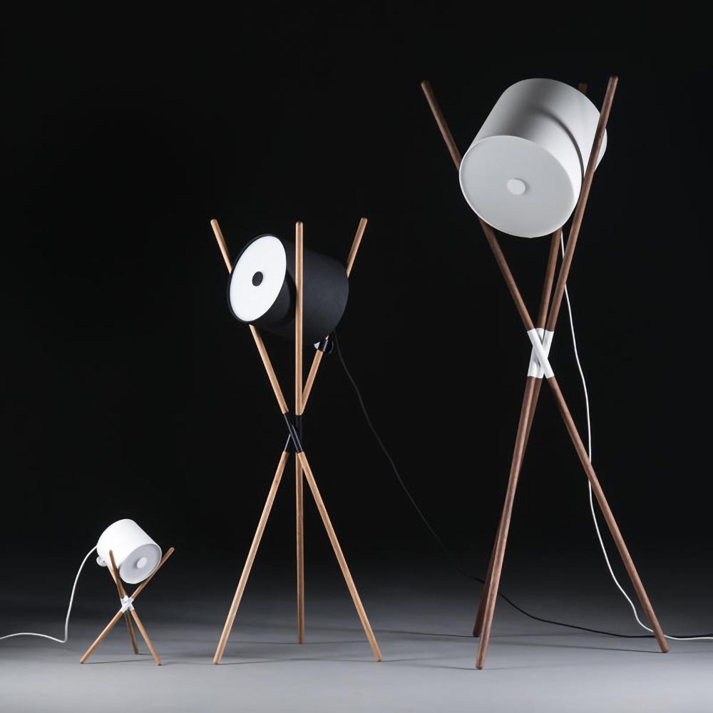 Modern Shift Solid Wood Floor Lamp with Leather Accents Minimalist Free Standing Living Room Light