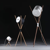 Modern Shift Solid Wood Floor Lamp with Leather Accents Minimalist Free Standing Living Room Light