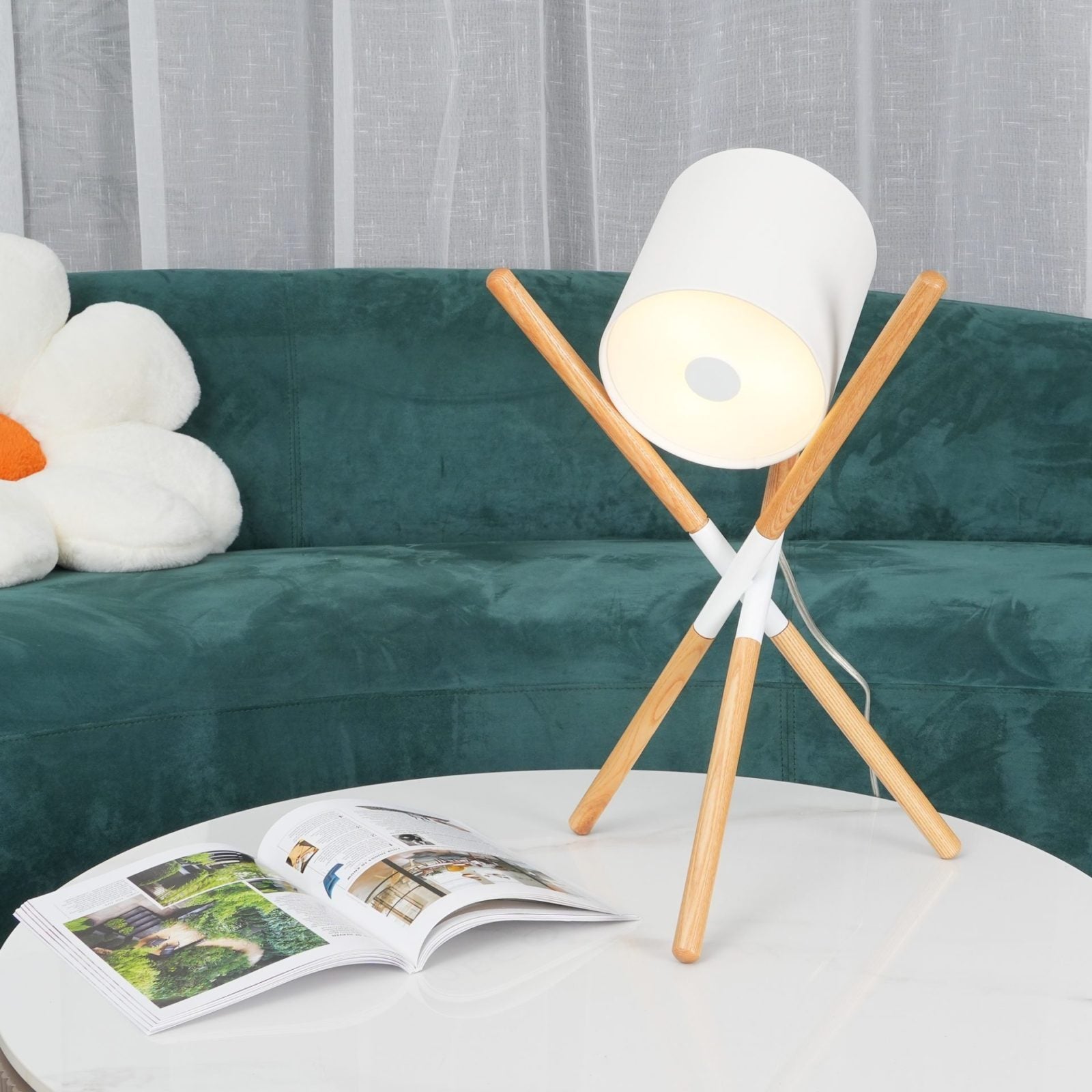Modern Shift Solid Wood Table Lamp Minimalist Accent Lighting for Bedroom and Office
