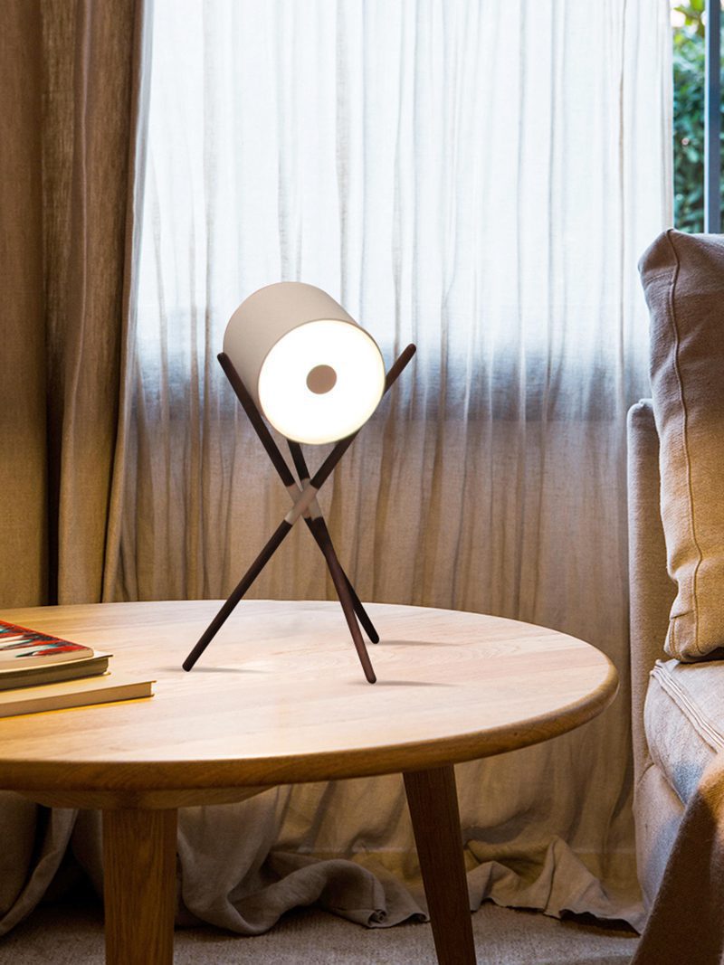 Modern Shift Solid Wood Table Lamp Minimalist Accent Lighting for Bedroom and Office