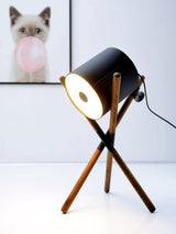 Modern Shift Solid Wood Table Lamp Minimalist Accent Lighting for Bedroom and Office
