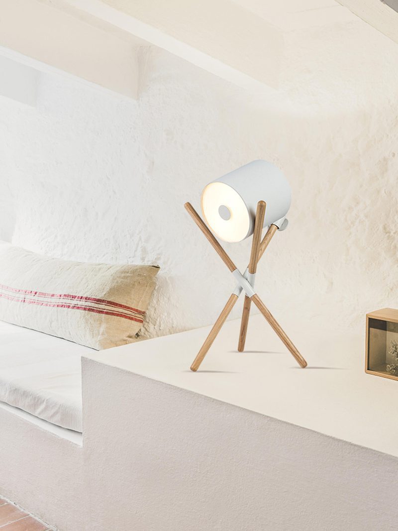 Modern Shift Solid Wood Table Lamp Minimalist Accent Lighting for Bedroom and Office