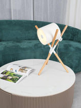 Modern Shift Solid Wood Table Lamp Minimalist Accent Lighting for Bedroom and Office