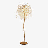Modern Shiro Noda Brass Floor Lamp with Organic Branch Design and Glass Accents
