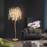 Modern Shiro Noda Brass Floor Lamp with Organic Branch Design and Glass Accents