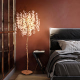 Modern Shiro Noda Brass Floor Lamp with Organic Branch Design and Glass Accents