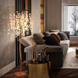Modern Shiro Noda Brass Floor Lamp with Organic Branch Design and Glass Accents
