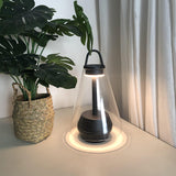 Shuttle Portable Rechargeable LED Table Lamp with Blown Glass Shade and Touch Control
