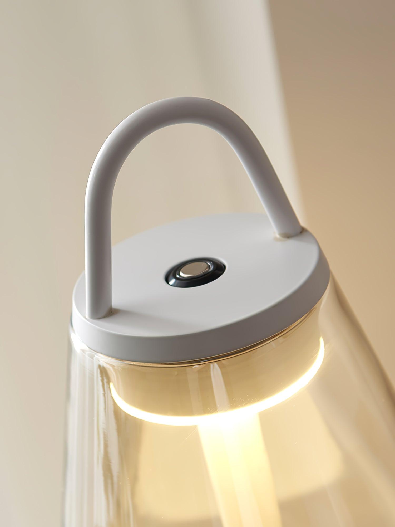 Shuttle Portable Rechargeable LED Table Lamp with Blown Glass Shade and Touch Control