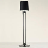 Sibaca Modern Black Torchiere Floor Lamp with Adjustable Metal Frame and Fabric Shade