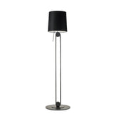 Sibaca Modern Black Torchiere Floor Lamp with Adjustable Metal Frame and Fabric Shade