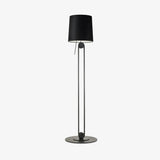 Sibaca Modern Black Torchiere Floor Lamp with Adjustable Metal Frame and Fabric Shade