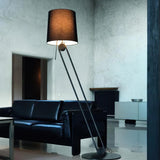 Sibaca Modern Black Torchiere Floor Lamp with Adjustable Metal Frame and Fabric Shade