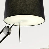 Sibaca Modern Black Torchiere Floor Lamp with Adjustable Metal Frame and Fabric Shade