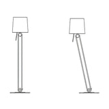 Sibaca Modern Black Torchiere Floor Lamp with Adjustable Metal Frame and Fabric Shade