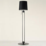 Sibaca Modern Black Torchiere Floor Lamp with Adjustable Metal Frame and Fabric Shade
