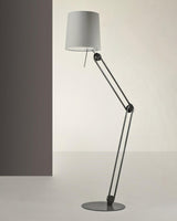Sibaca Modern Black Torchiere Floor Lamp with Adjustable Metal Frame and Fabric Shade