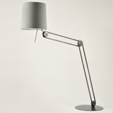 Sibaca Modern Black Torchiere Floor Lamp with Adjustable Metal Frame and Fabric Shade