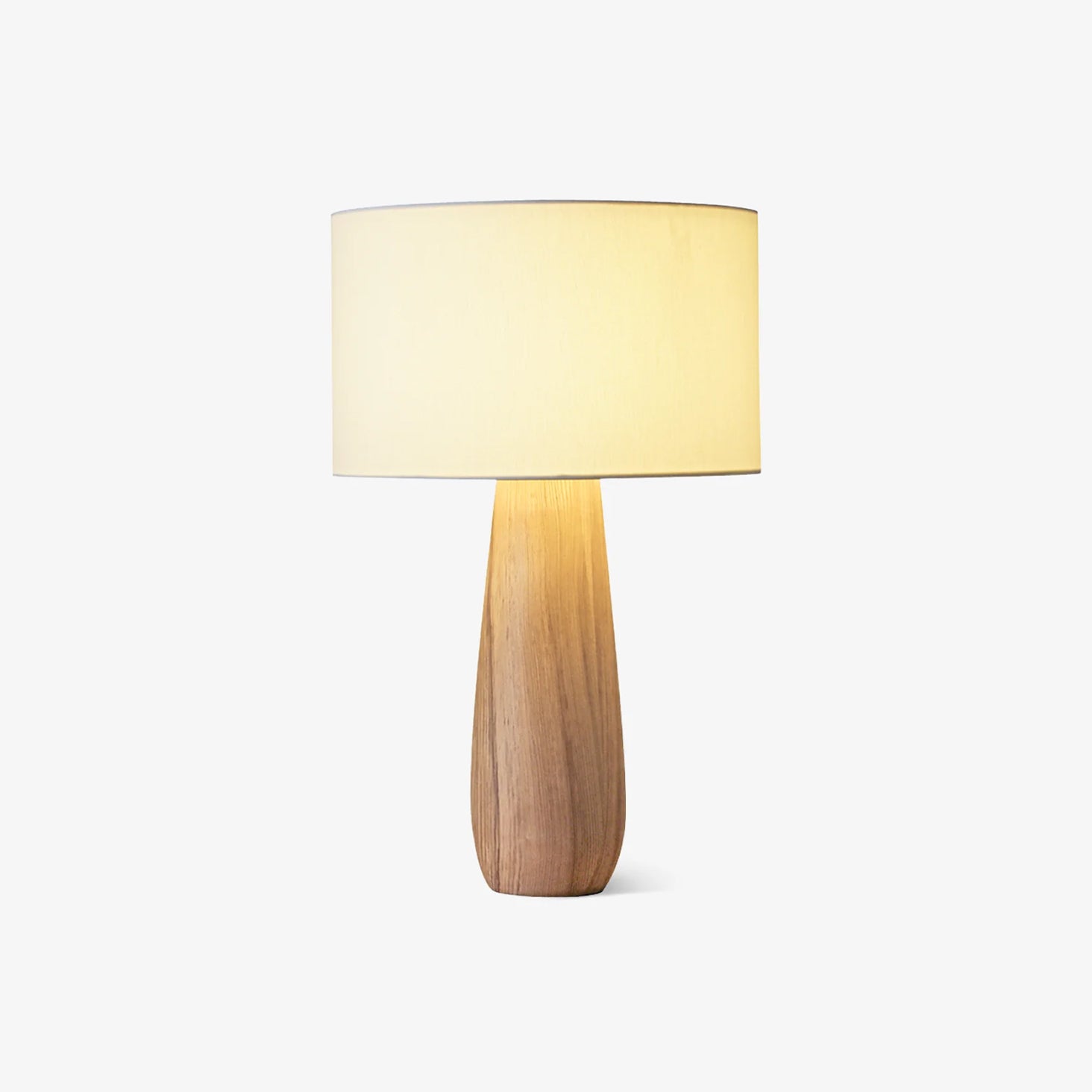Sierra Wooden Accent Table Lamp with Linen Shade Organic Wood Base Desk Light